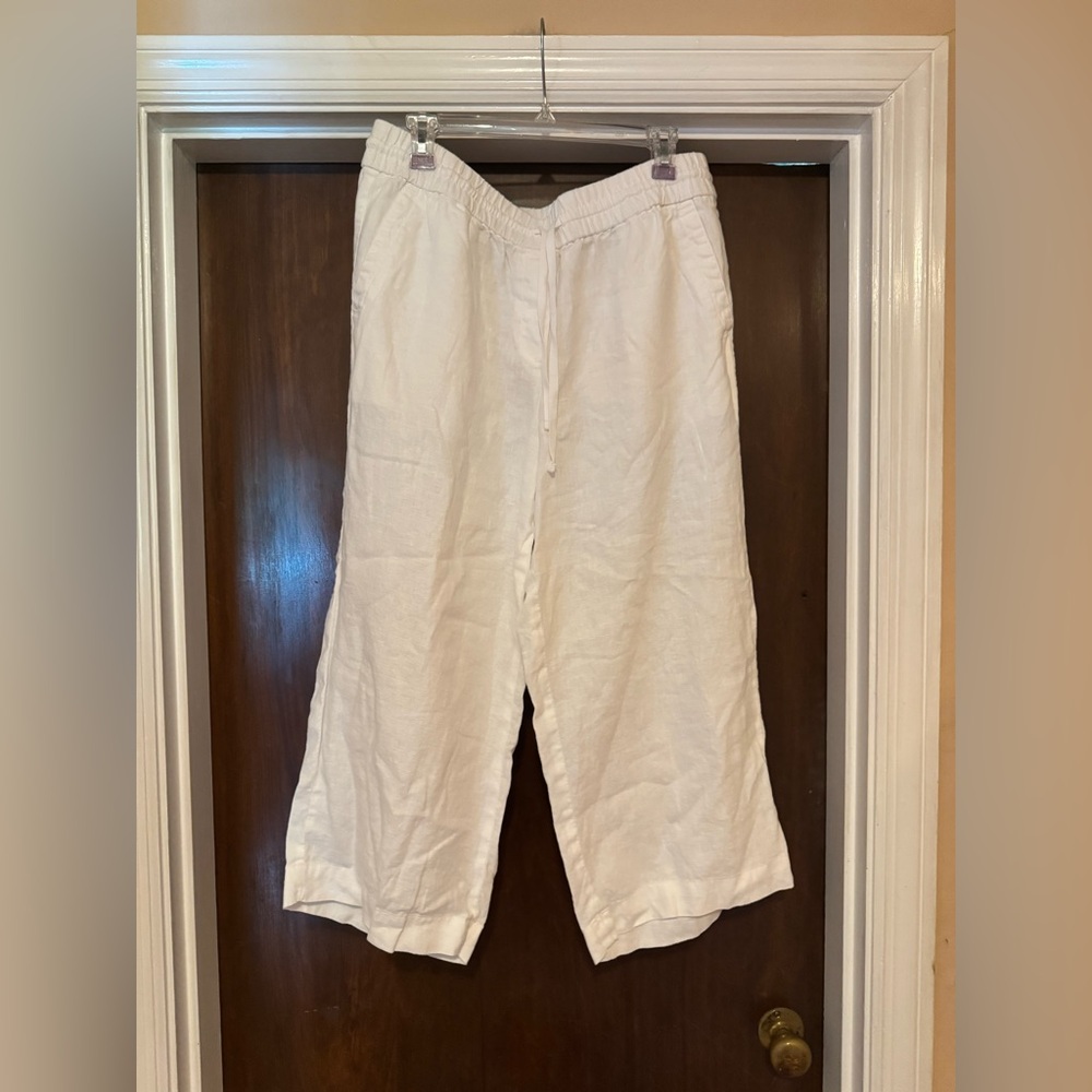 Talbots White Linen Pants - Size L